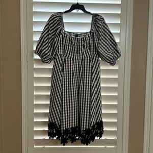 Kate Spade Gingham Dress with Floral Details